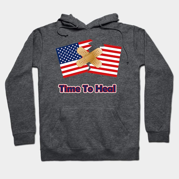 Time To Heal American Flag Bipartisan Hoodie by Mindseye222